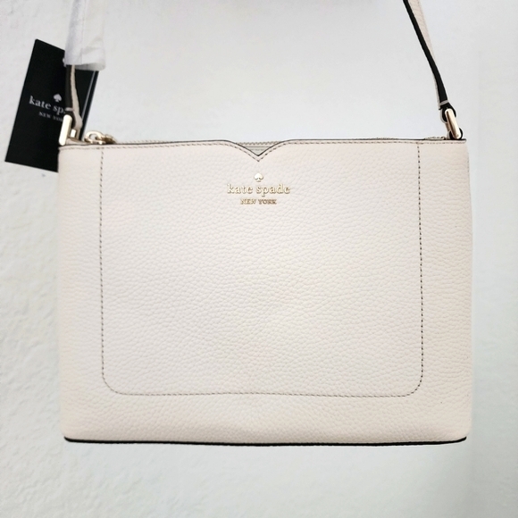 Kate Spade NWT Harlow, Parchment Pebbled Leather Crossbody Bag. - Picture 1 of 12